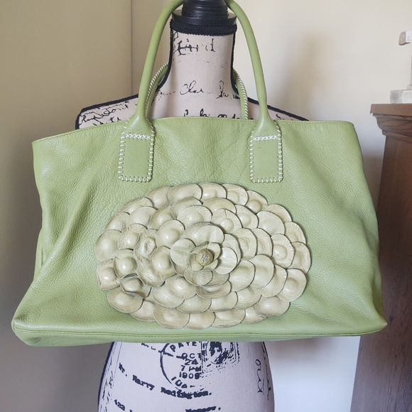Donna Dixon Green 🍏 Leather Shoulder Bag - Picture 2 of 9